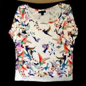 Gorgeous St. John blouse with hummingbirds NWOT
